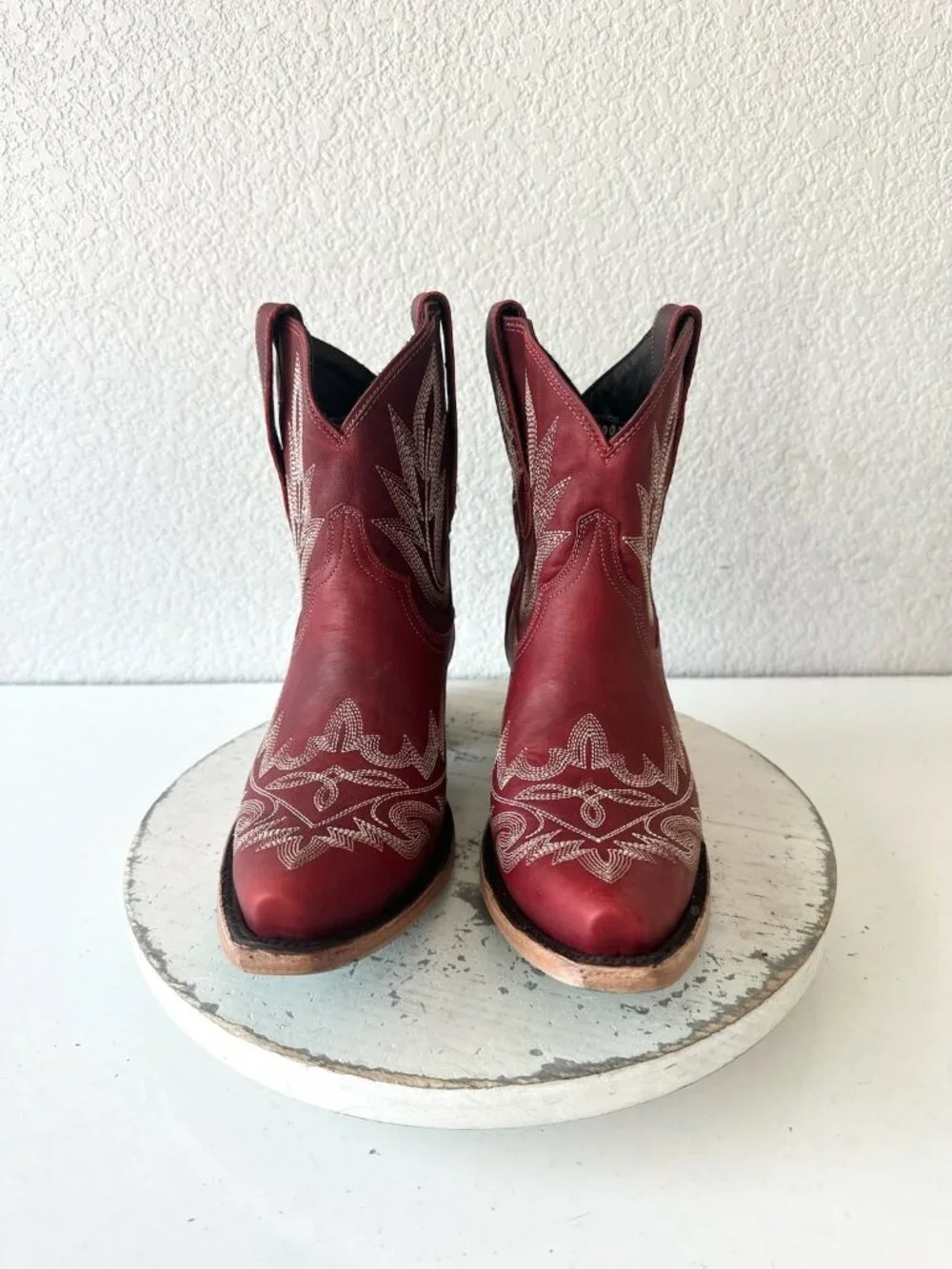 Lane Boots LEXINGTON Womens Red Cowboy Bootie Western Cowgirl Short Snip Toe 9
